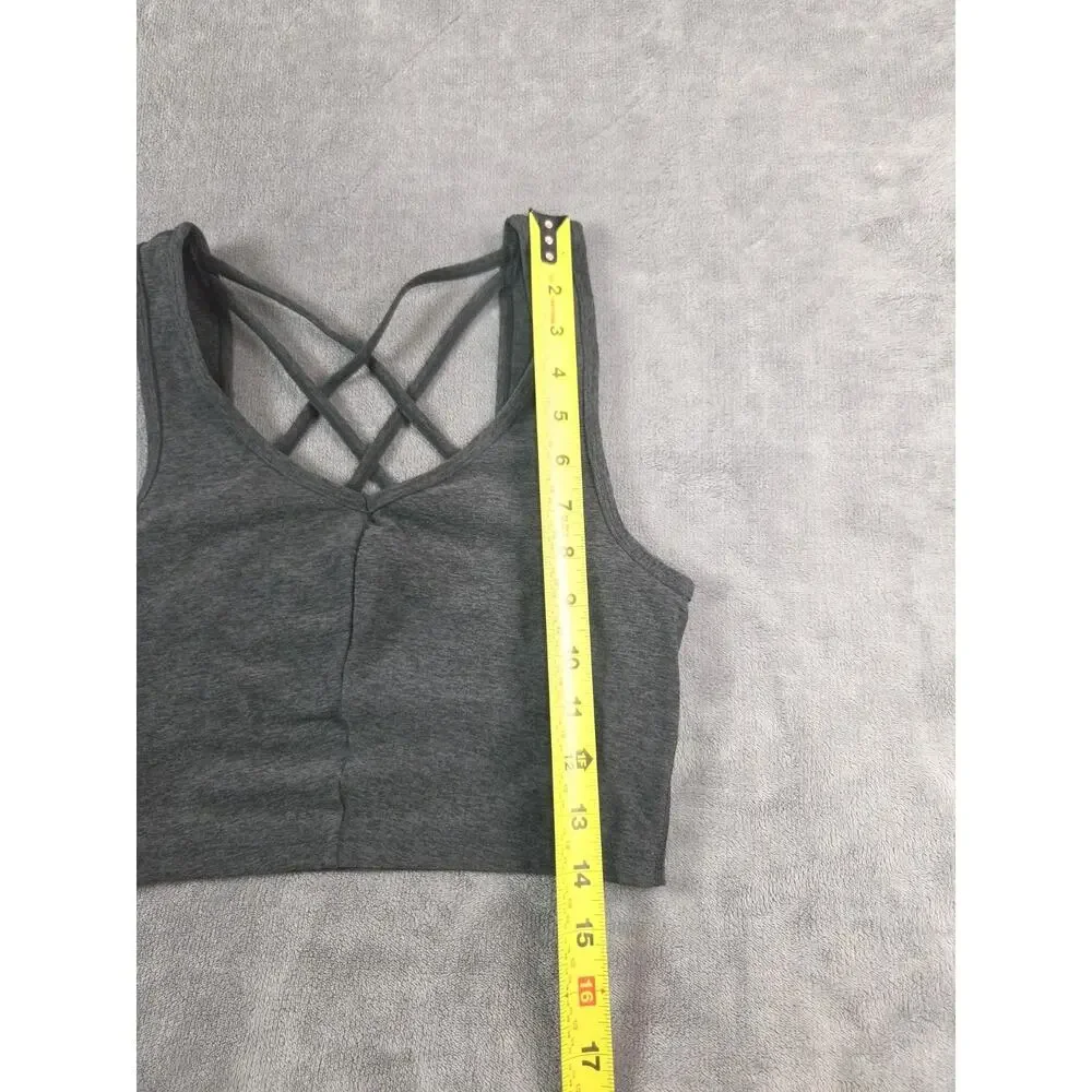 Zella Women's Crossback Sports Bra Size S Dark Gray Wireless Stretch C37-24